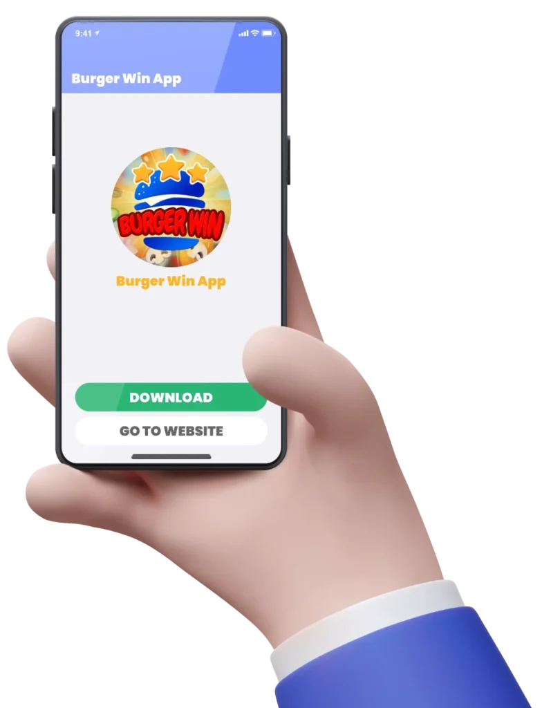 Burger Win Mobile App Image.